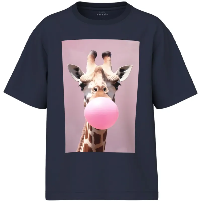 Populär Name It Navy Blazer Giraffe Nkfvotea Ss Nreg Topp