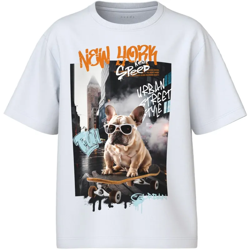 Name It Bright White Street Style Nkmvoto Ss Nreg Topp Sista chansen