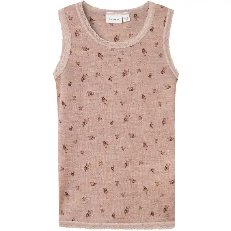 Billig Name It Shadow Gray Small Flowers Nmfwang Ull Needle Tank Topp