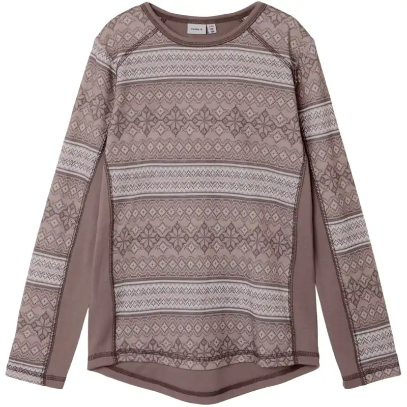 Name It Antler Snow Pattern Nkfwillto Ull Ls Topp Expressleverans