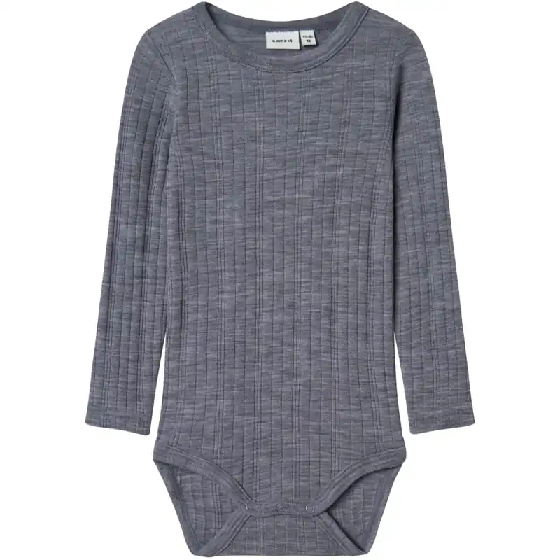 Erbjudande Name It Folkstone Gray Nmmwang Ull Needle Ls Body Solid