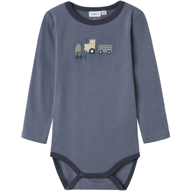 Trygg betalning Name It Folkstone Gray Tractor Nmmwillit Ull Ls Body