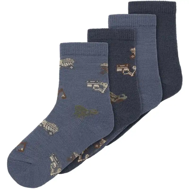 Populärt val Name It Folkstone Gray Nmmwak Wo/Bl 4P Strumpor