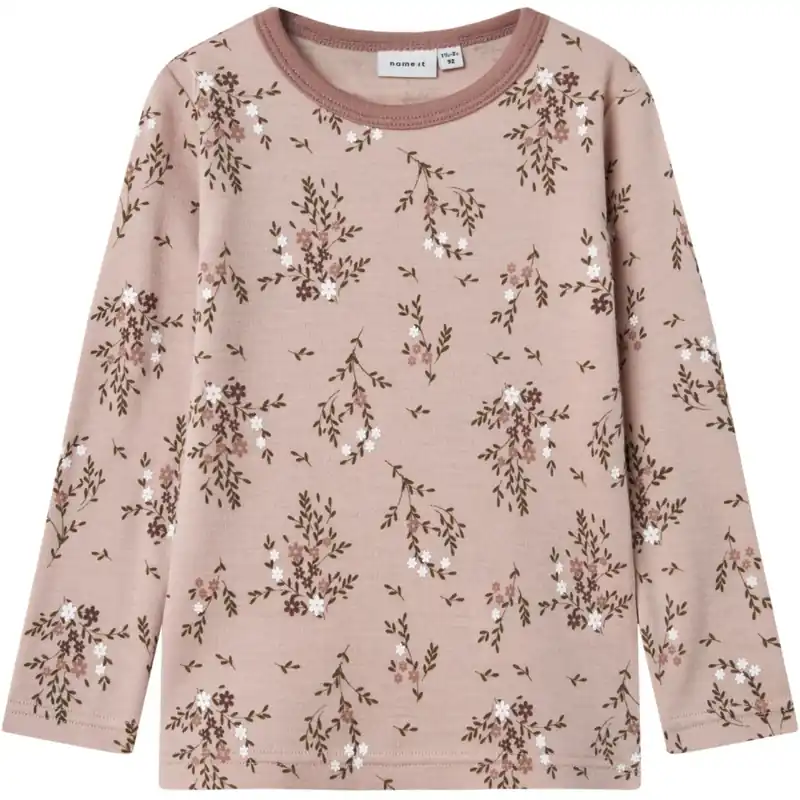 Köp online Name It Shadow Gray Long Flowers Nmfwillow Ull Ls Topp