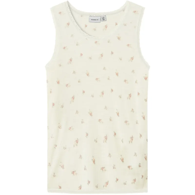 Köp nu Name It Snow White Small Flowers Nkfwang Ull Needle Tank Topp