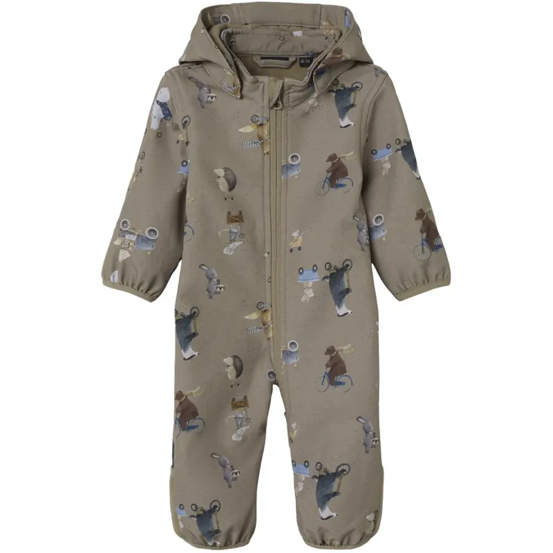 Name It Silver Mink Go Nbnalfa08 Softshell Dräkt Aop Fo Rea