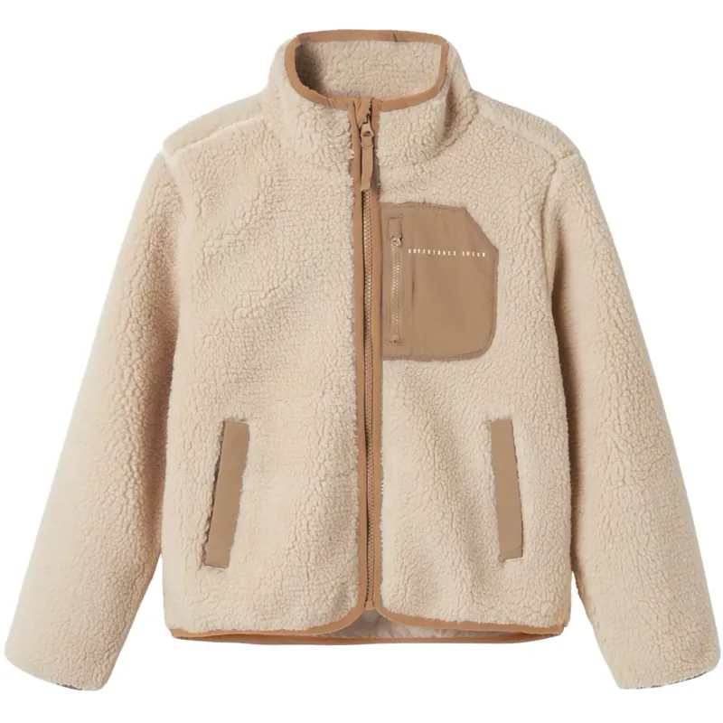 Name It Moonbeam Chest Pocket Savannah Tan Nknmattia Sherpa Jacka Pb Kundfavorit