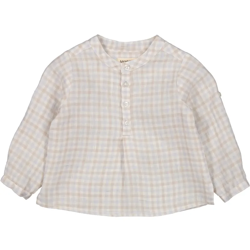 Trygg betalning MarMar Fine Linen Summer Check Totoro Skjorta