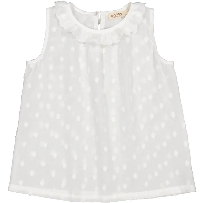 Billigare MarMar Dobby Dots Gentle White Talsa Topp