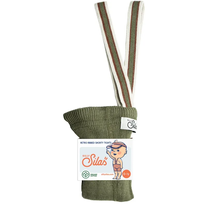 Snabb leverans Silly Silas Olive Striped Shorty Tights Med Seler