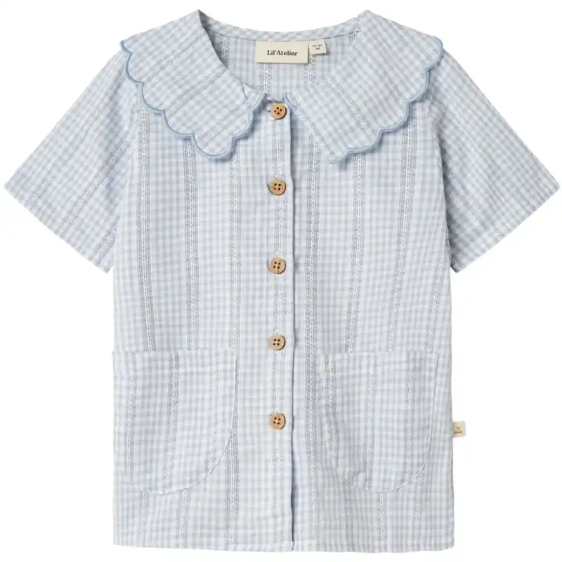 Lil‘Atelier Zen Blue Nmfhazelle Ss Loose Skjorta Lil Köp nu