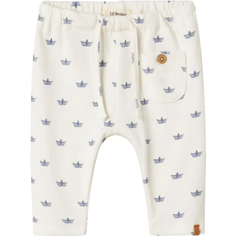 Rabatter Lil‘Atelier Coconut Milk Paper Boat Nbmlavo Eko Loose Byxor Lil