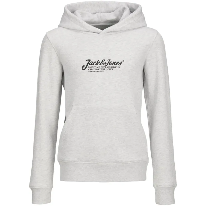 Outlet Jack & Jones Junior White Melange Jjbeau Sweat Huva Jnr