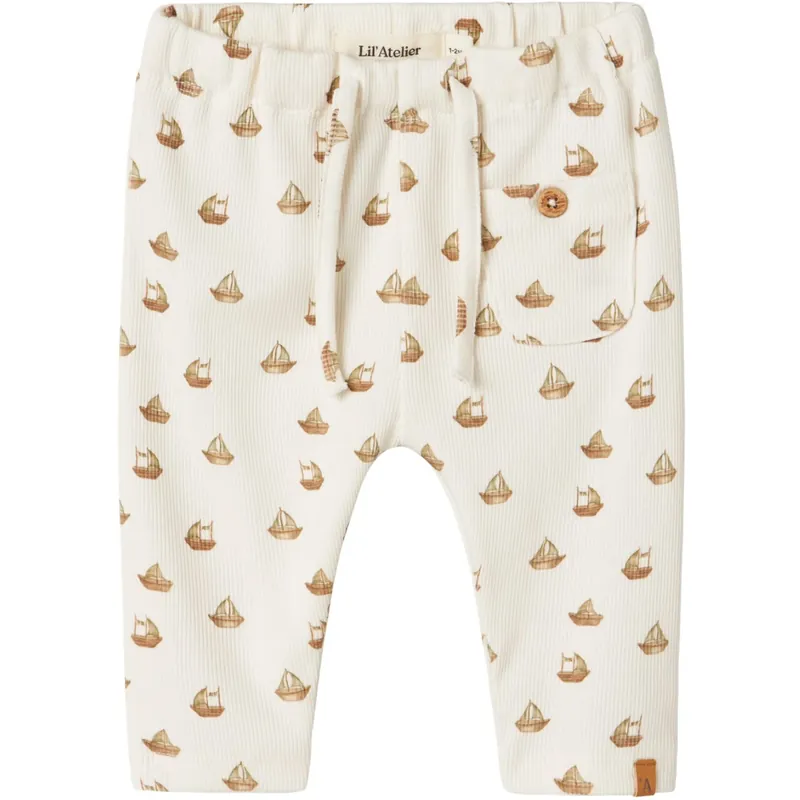 Premium Lil‘Atelier Coconut Milk Boat Nbmlavo Eko Loose Byxor Lil