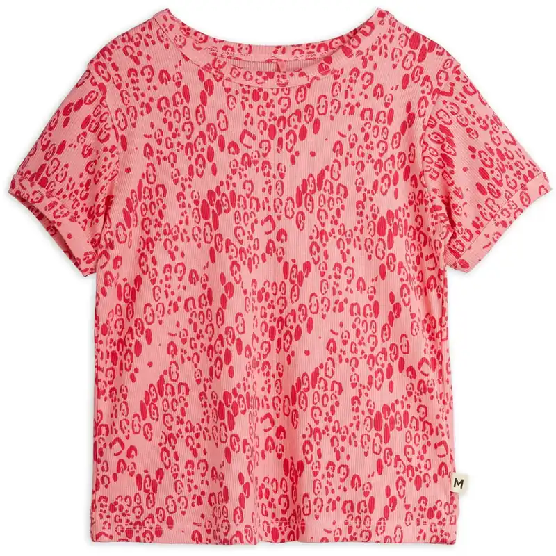 Mini Rodini Pink Mini Leopard AOP Ss Tee Billigare
