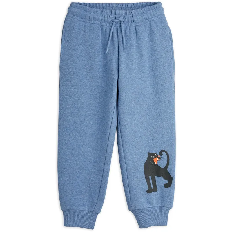 Snabb leverans Mini Rodini Blue Panther Sp Melange Sweatpants