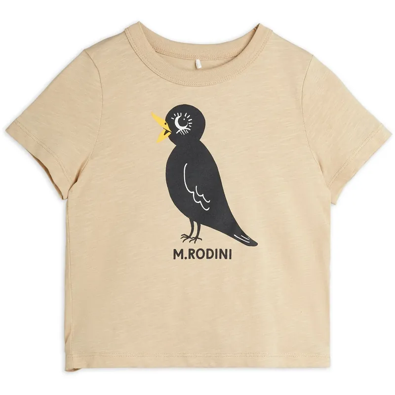 Erbjudandepris Mini Rodini Beige Blackbird Sp Ss Tee