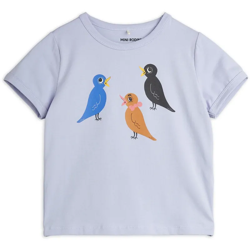 Mini Rodini Purple Birds Sp Ss Tee Trygg betalning
