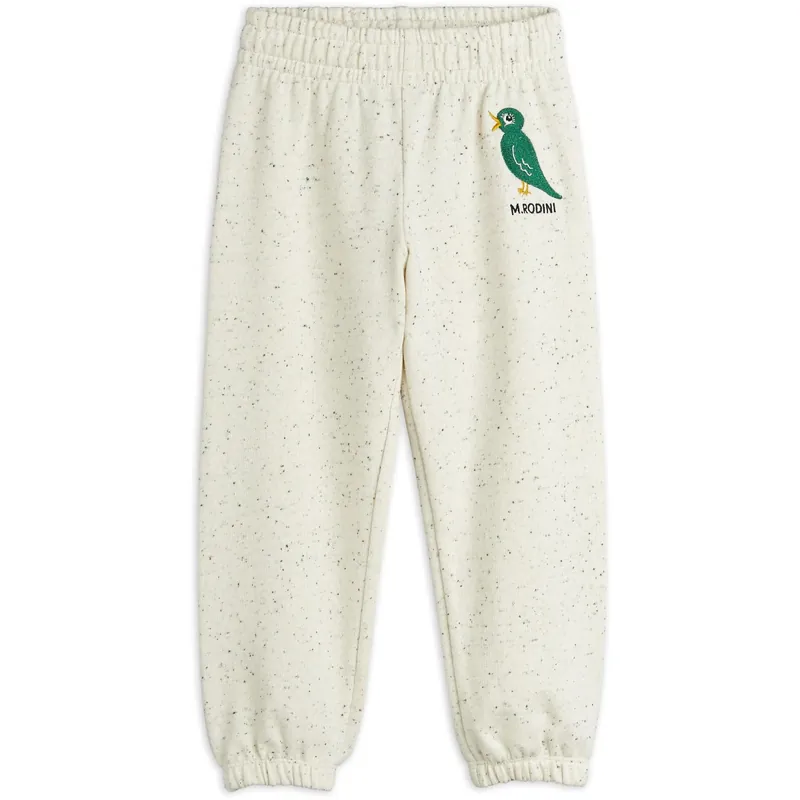 Mini Rodini Offwhite Bird Emb Neps Sweatpants Premium