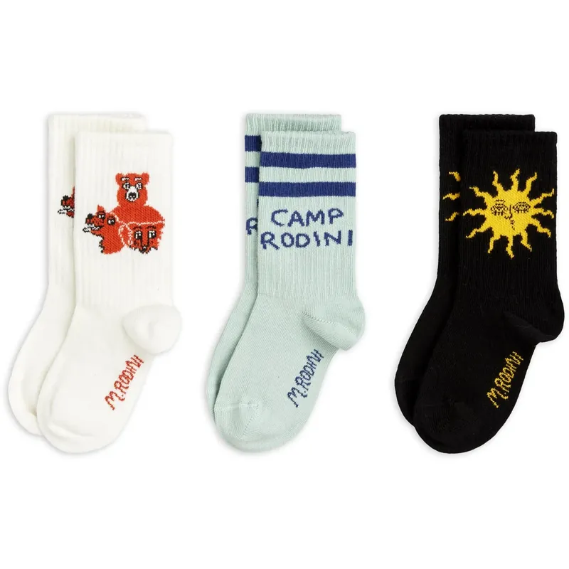 Mini Rodini Multi Camp Rodini 3-Pack Strumpor Nedsatt pris