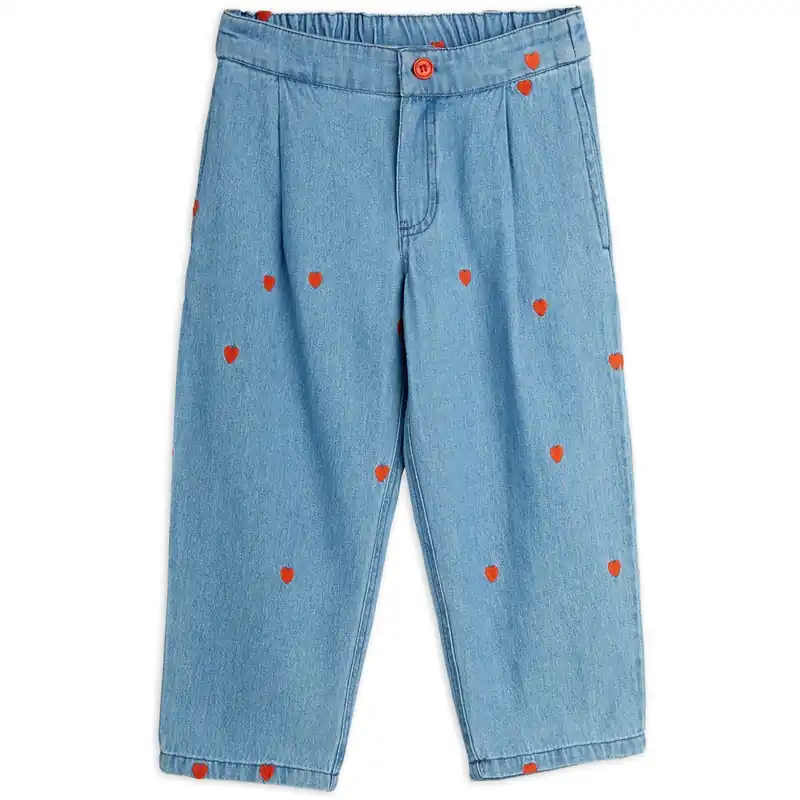 Expressleverans Mini Rodini Blue Mini Hearts Aoe Woven Trousers