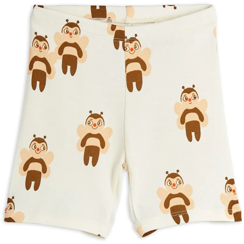Endast denna vecka Mini Rodini Offwhite Bees AOP Bike Shorts