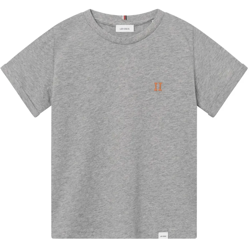 Les Deux Kids Grey Melange/Orange Norregaard T-Shirt Kids Sänkt pris