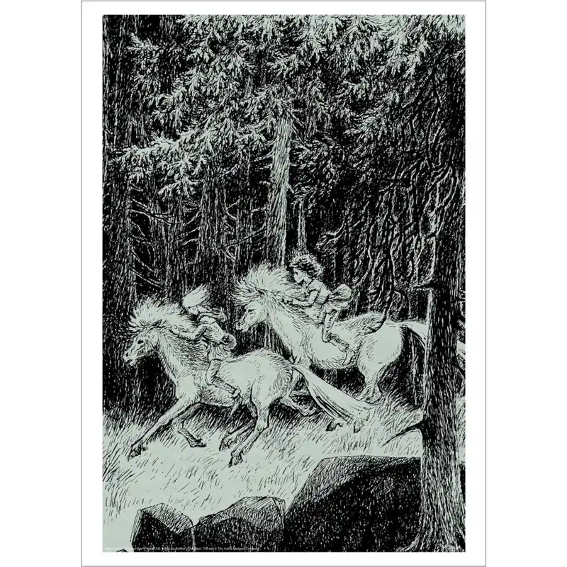 Bästa pris Poster & Frame Astrid Lindgren - Riding Wild - Ronja The Robbers Daughter
