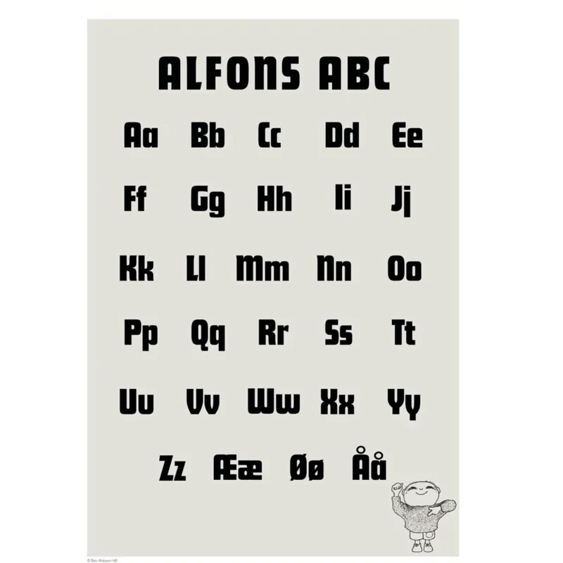 Poster & Frame Alfons Åberg - Alfons Åberg - ABC Sort Begränsad tid