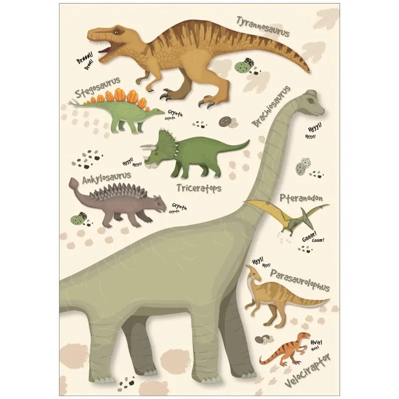 Endast idag Poster & Frame Citatplakat - Dinosaurus Plakat – Børneplakat