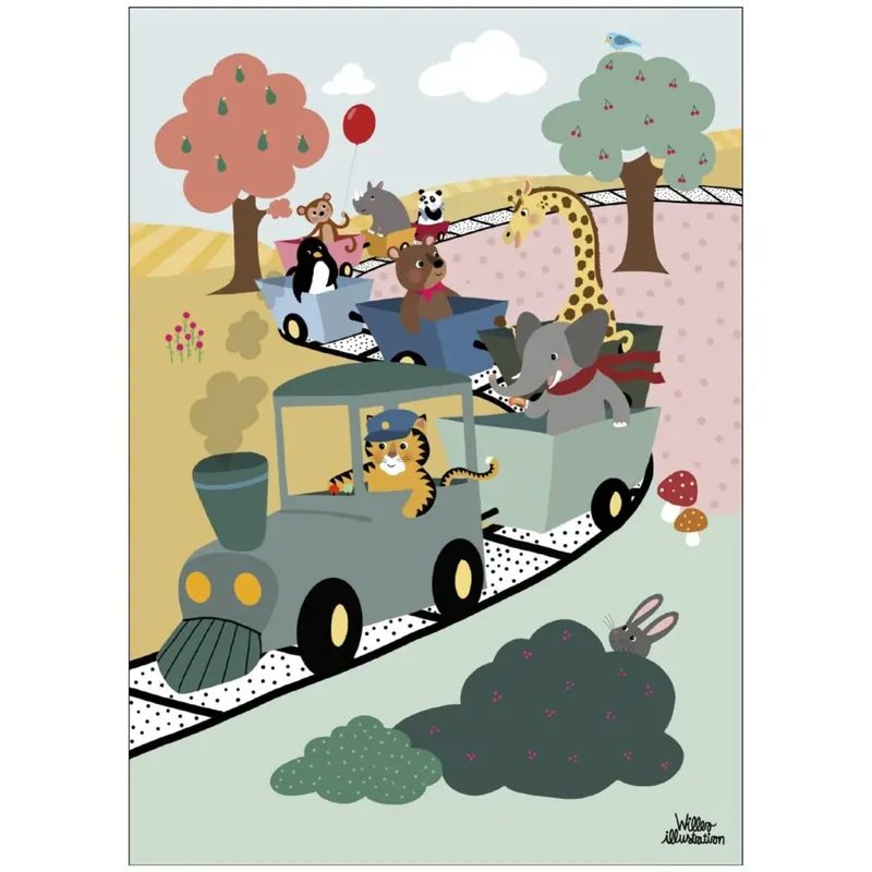 Rabatter Poster & Frame Willero Illustration - Adventure Train