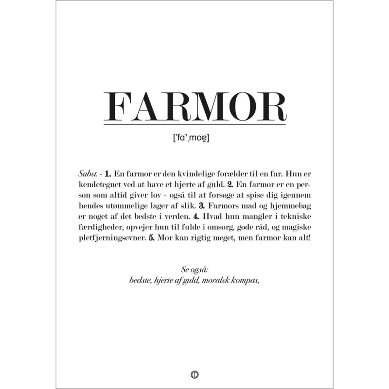 Poster & Frame Citatplakat - Farmor Definition Utförsäljning