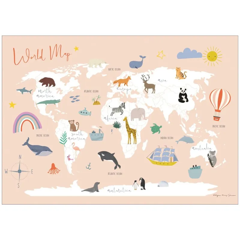 Poster & Frame Wild Apple - Explore The World Map Beställ nu