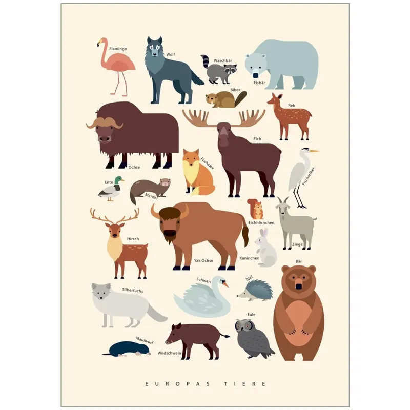 Begränsad tid Poster & Frame Citatplakat - Europas Tiere