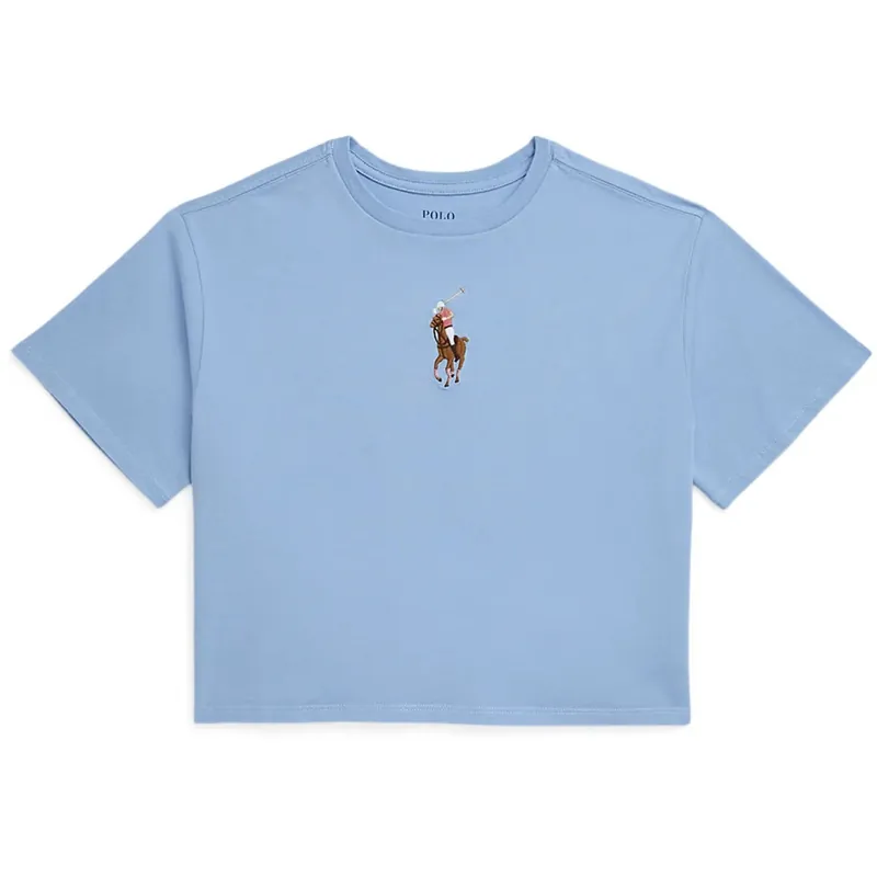 Sänkt pris Polo Ralph Lauren Chambray Blue Cropped T-Shirt