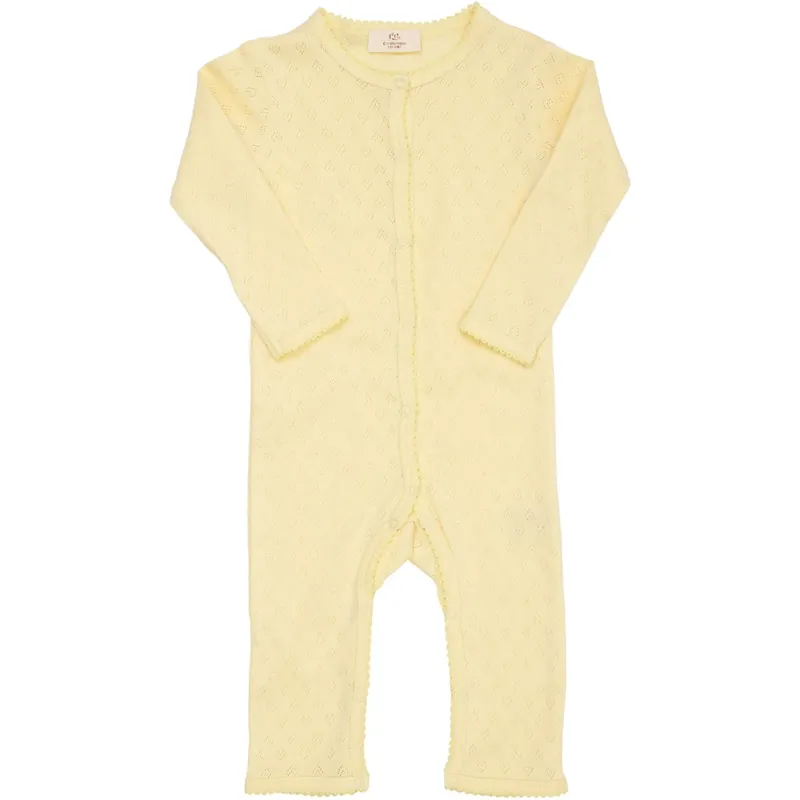 COPENHAGEN COLORS Pale Yellow Pointelle Heart Full Body Beställ idag