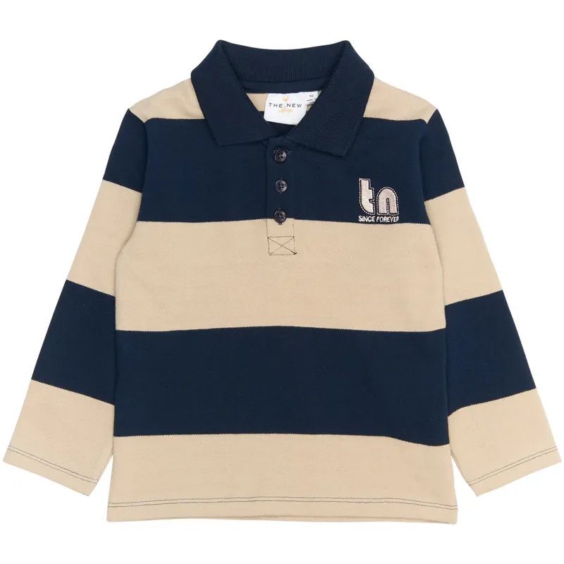 Kampanjpris THE NEW Siblings Navy Blazer Striped Rinon L_S Pique Pikétröja