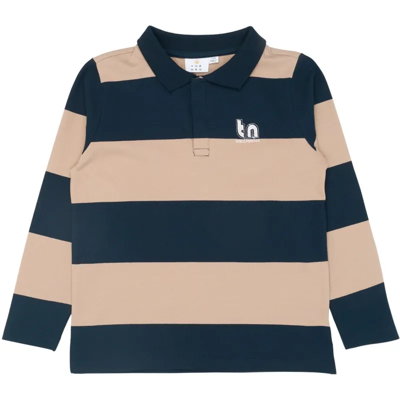 Sänkt pris The New Navy Blazer Striped Rhett L_S Pique Pikétröja
