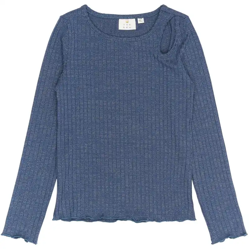 Populärt val The New Navy Blazer Rina L_S Glitter Rib Tee