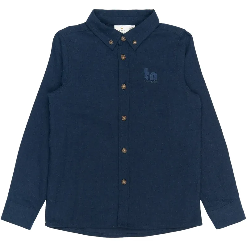 Köp nu The New Navy Blazer Melange Rick L_S Skjorta