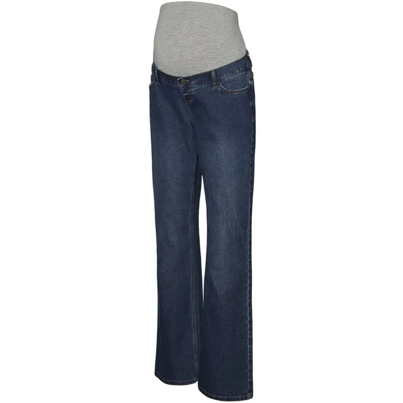 Mama;licious Dark Medium Blue Denim Mledina Flared Db Jeans Noos Populär