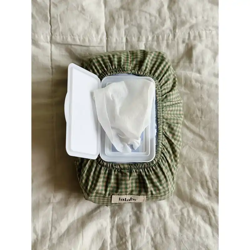 Lalaby Wet Wipe Cover Green Check prisnedsättning