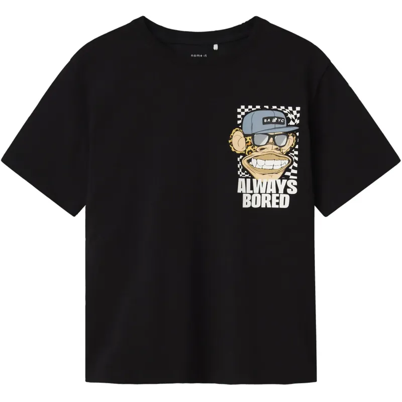 Name It Black Nkmjase Bod Nreg Ss Topp Box Sky Extra rabatt