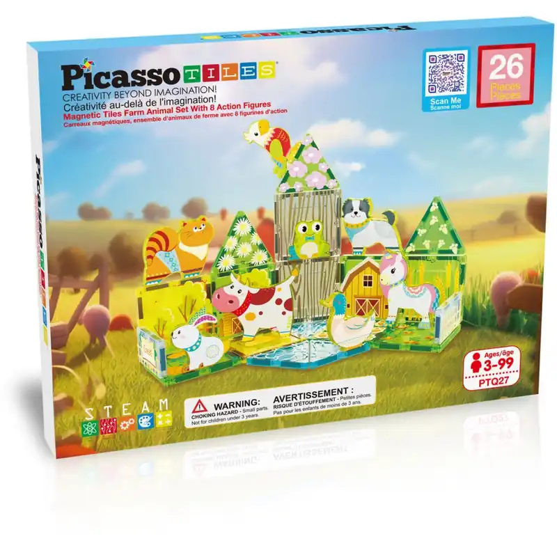 Fynd Picasso Tiles Picasso Tiles 26 Stk Magnetiske Byggesæt Farm
