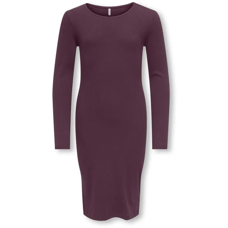 Köp online kids ONLY Mauve Wine Kogbelfast Life L/S Midi Klänning Jrs Noos