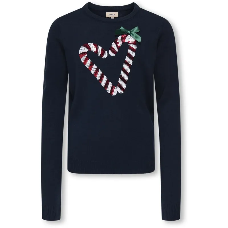Nedsatt pris kids ONLY Naval Academy Candy Heart Kogxmas Shine Ls Oneck Box Knt