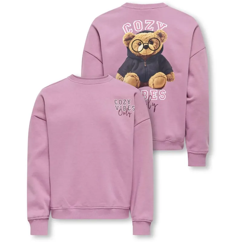 Säker betalning kids ONLY Mauve Orchid Cozy Kogbila L/S Ovz Björn O-Neck Swt Noos