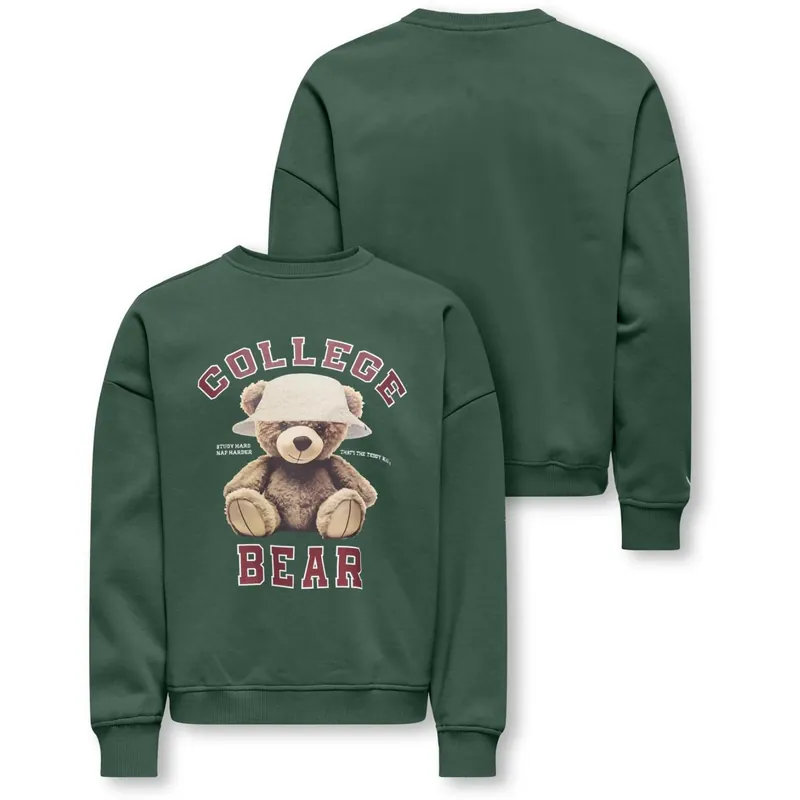 kids ONLY Pineneedle Collage Kogbila L/S Ovz Björn O-Neck Swt Noos Bästa pris