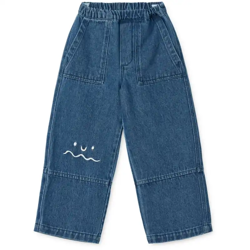 Köp online LIEWOOD Medium Blue Denim Cesar Placement Denim Byxor