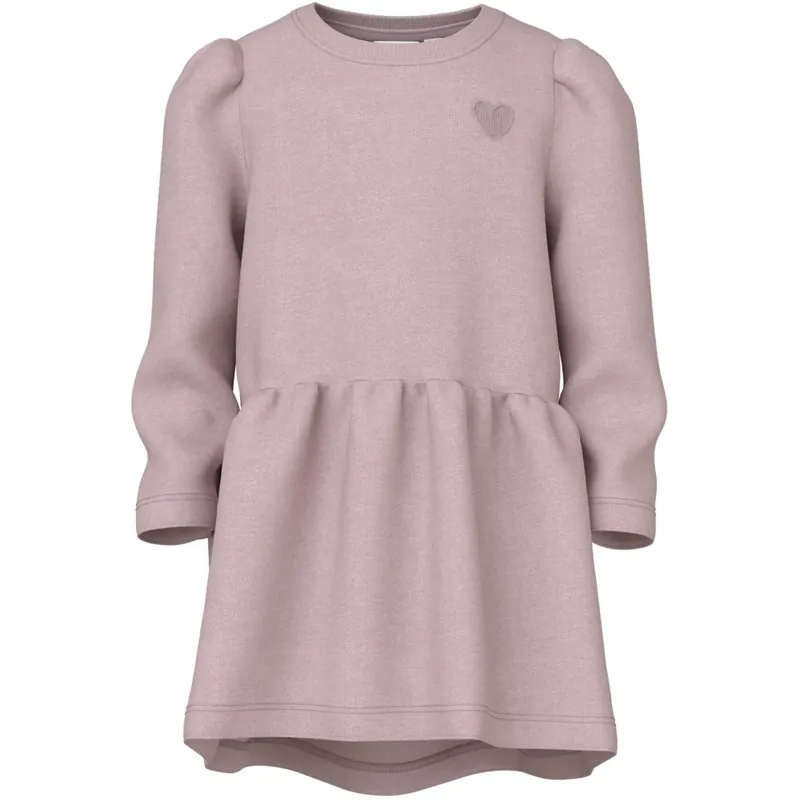 Name It Burnished Lilac Heart Embroidery Nmfvima Ls Swe Klänning Bru Köp online